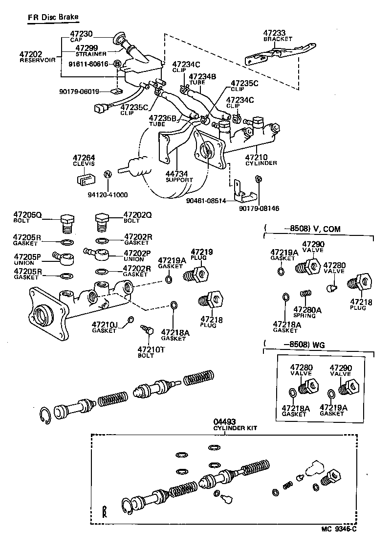 04493-26100 CYLINDER KIT, BRAKE MASTER product image