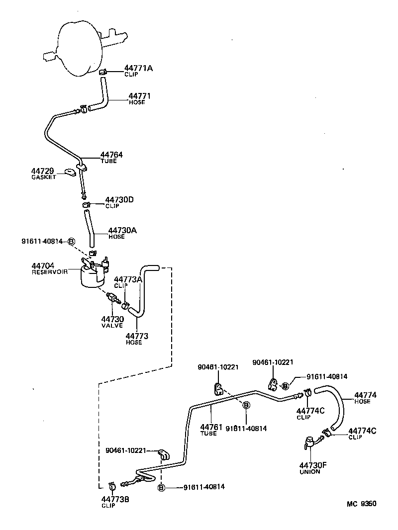 44774-26090 HOSE, UNION TO CONNECTOR TUBE product image
