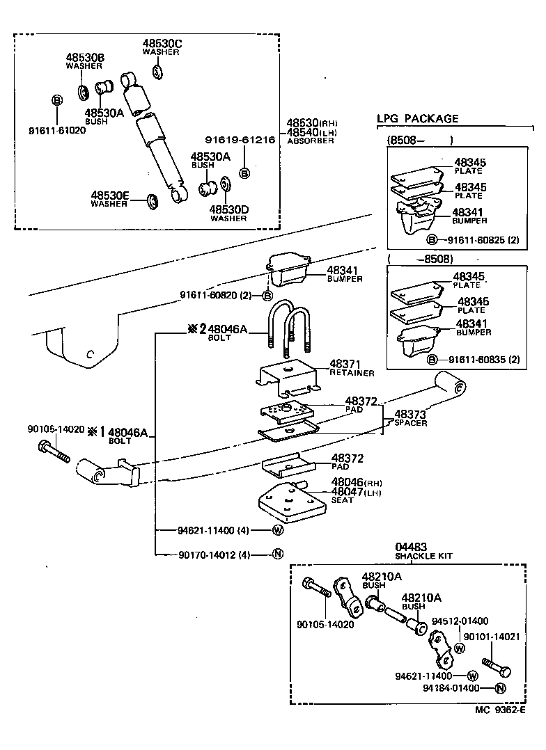48046-26060 SEAT SUB-ASSY, SPRING U BOLT, RH product image