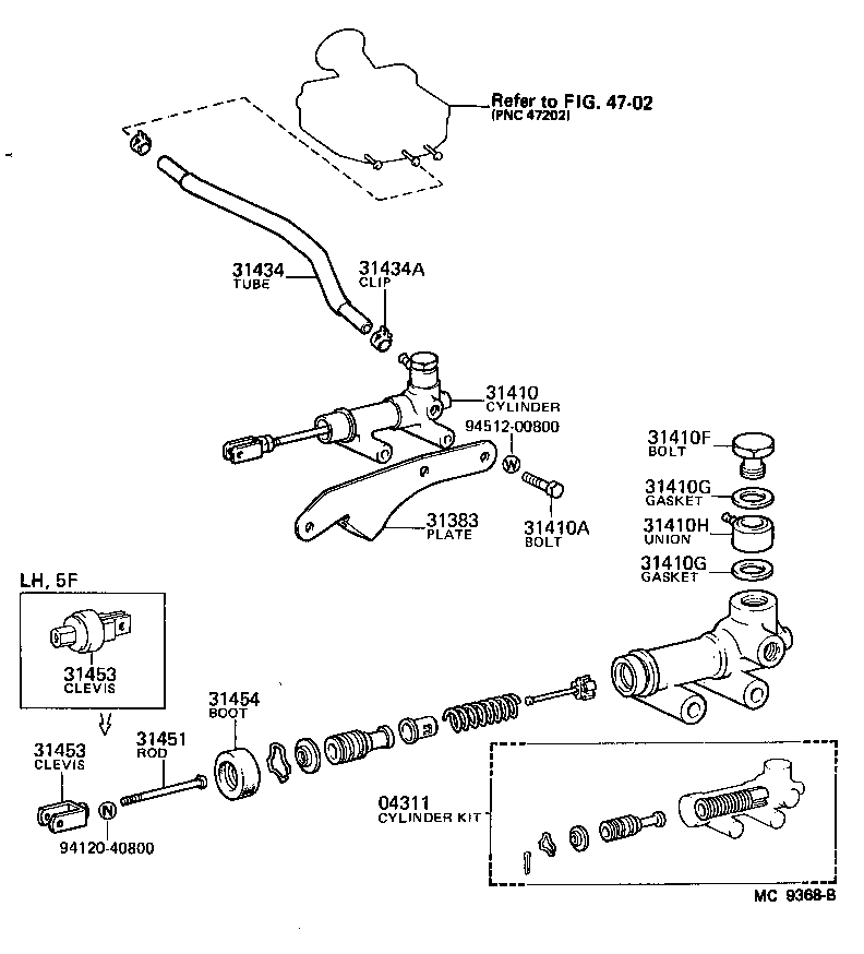 31420-26091 CYLINDER ASSY, CLUTCH MASTER product image