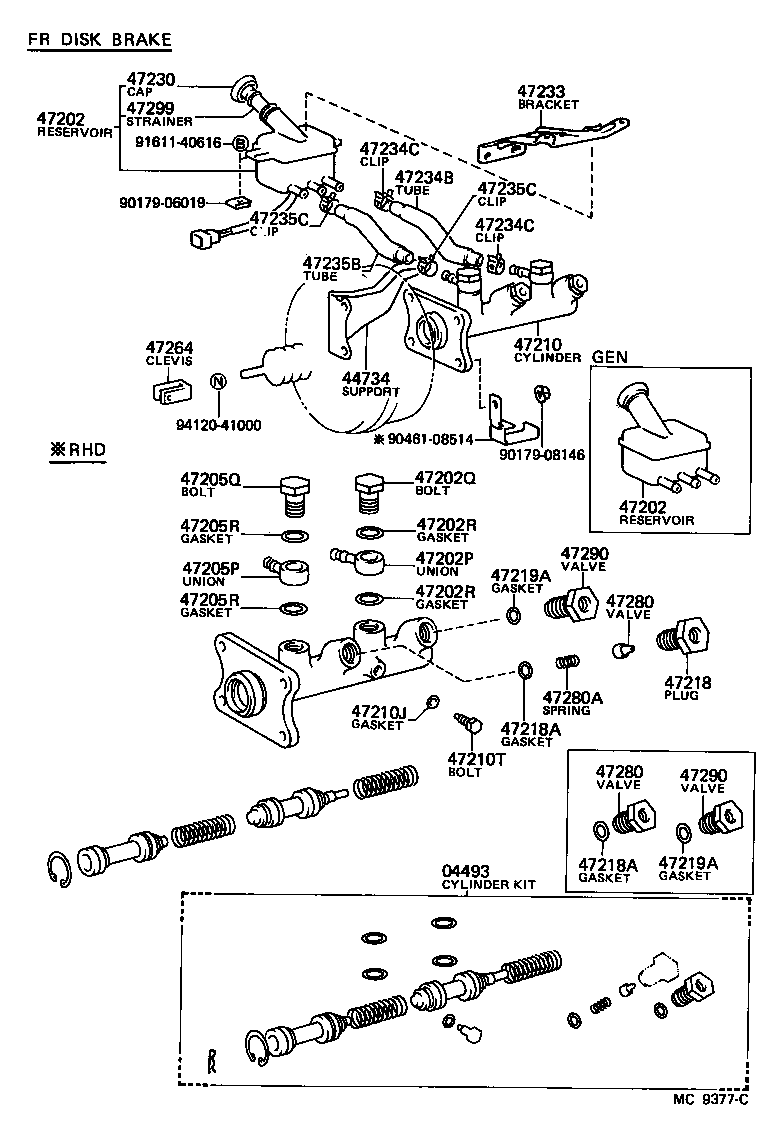04493-26131 CYLINDER KIT, BRAKE MASTER product image