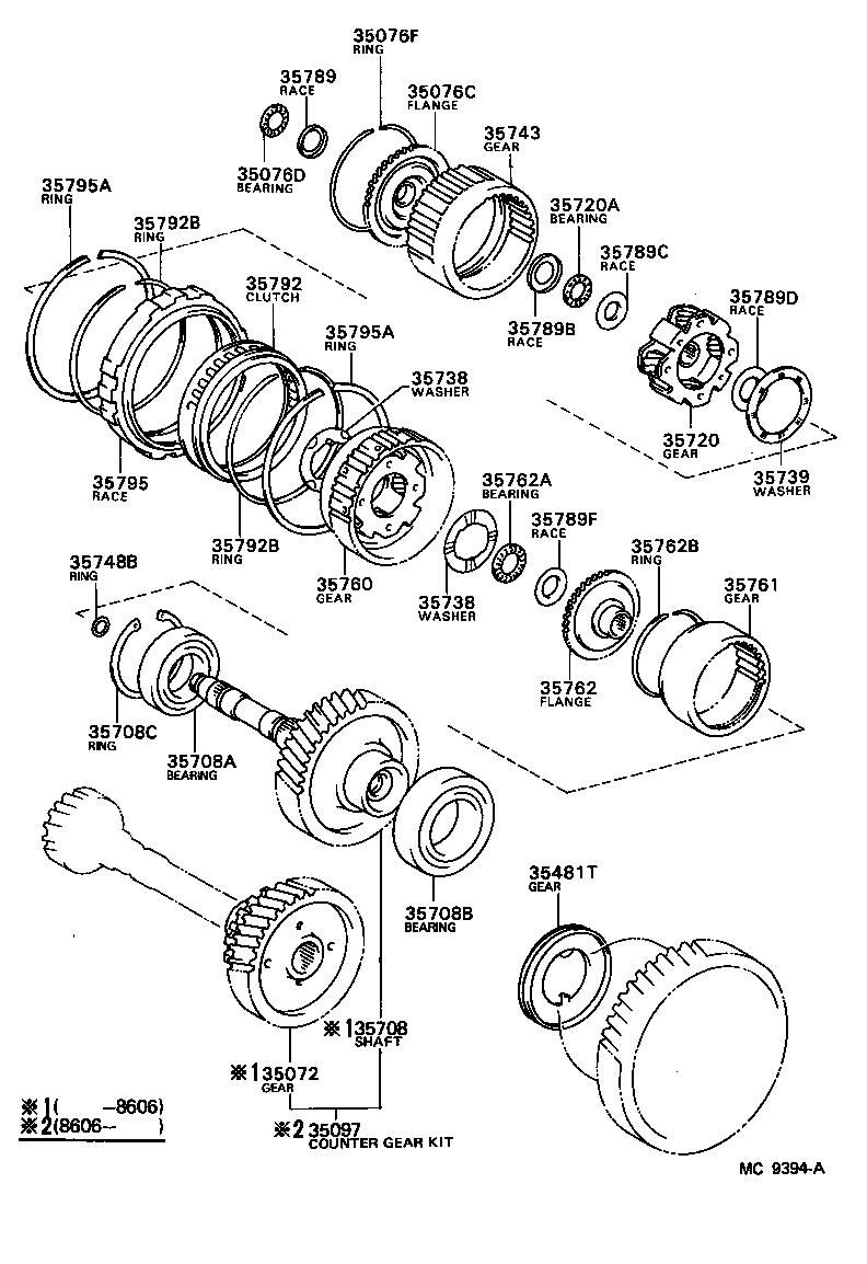 Toyota 35708-20010 SHAFT SUB-ASSY, INTERMEDIATE