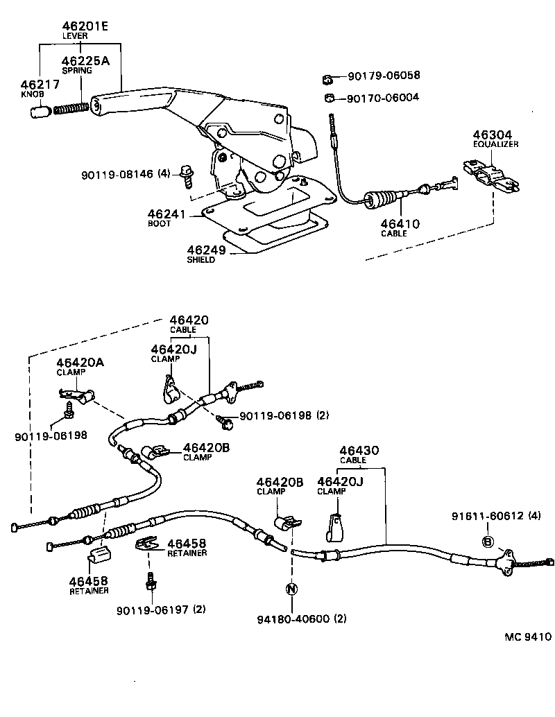 46430-29015 CABLE ASSY, PARKING BRAKE, NO.3 product image
