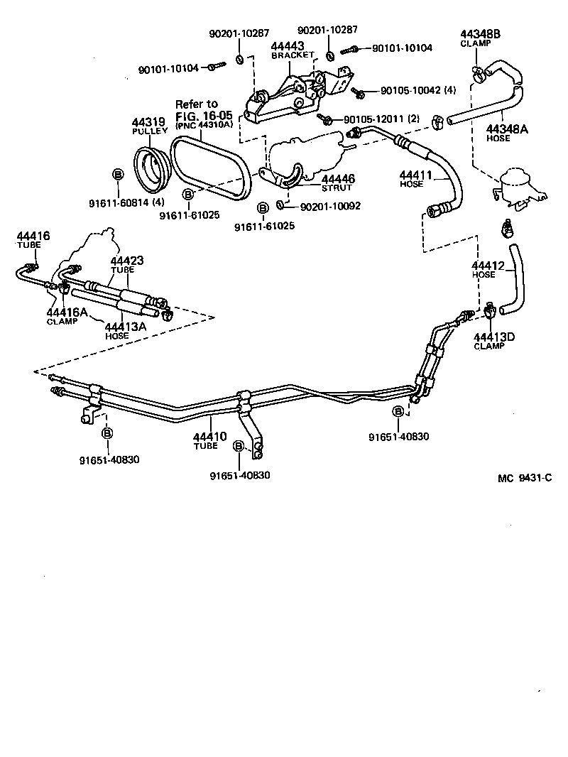 44348-26010 HOSE, OIL RESERVOIR TO PUMP, NO.1 product image