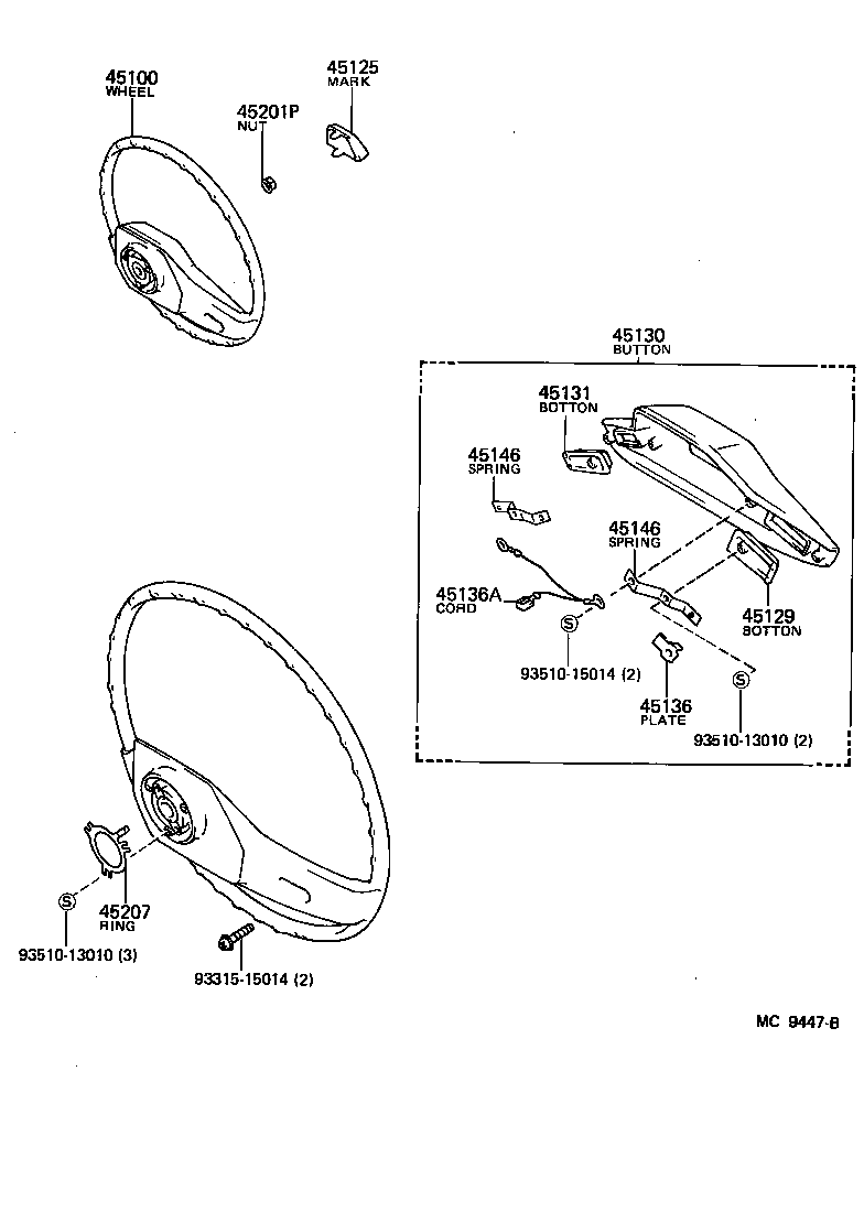 45125-26080 MARK, STEERING WHEEL PAD product image