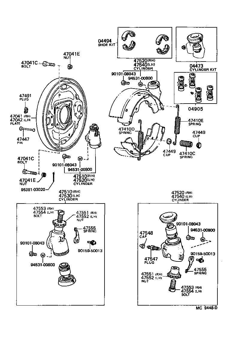 47530-29225 CYLINDER ASSY, FRONT WHEEL BRAKE, LH(FOR REAR OR LOWER) product image