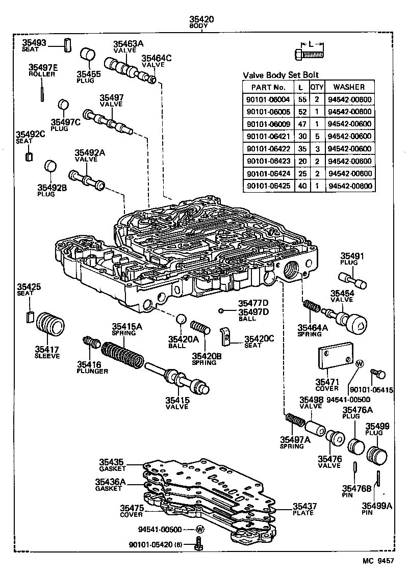 35432-26012 PLATE, VALVE BODY, NO.1 product image