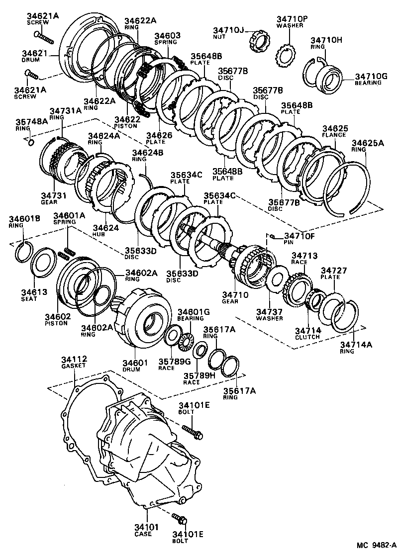 Toyota 34737-32010 WASHER, OVERDRIVE PLANETARY GEAR THRUST, NO.3