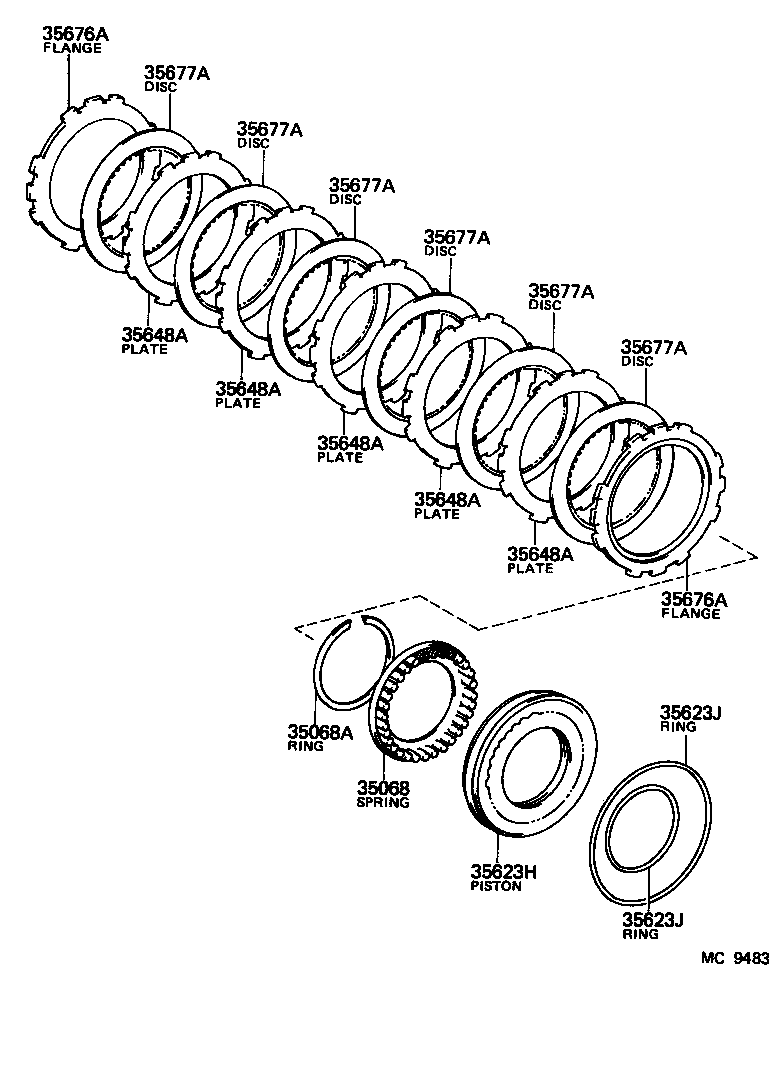 35623-32040 PISTON, 1ST & REVERSE BRAKE product image