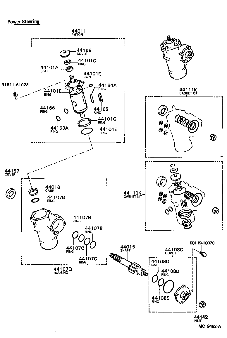 44107-25010 HOUSING SUB-ASSY, POWER STEERING GEAR product image