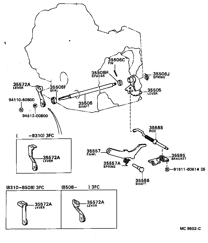 35525-20090 BRACKET, THROTTLE CABLE product image