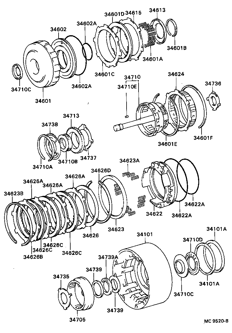 34601-28010 DRUM SUB-ASSY, OVERDRIVE DIRECT CLUTCH product image