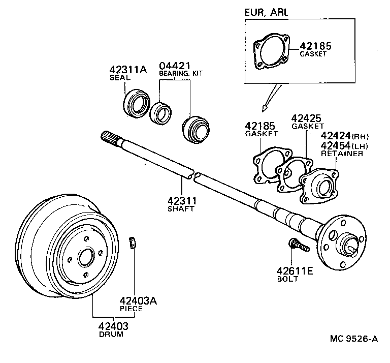 42431-28030 DRUM SUB-ASSY, REAR BRAKE product image