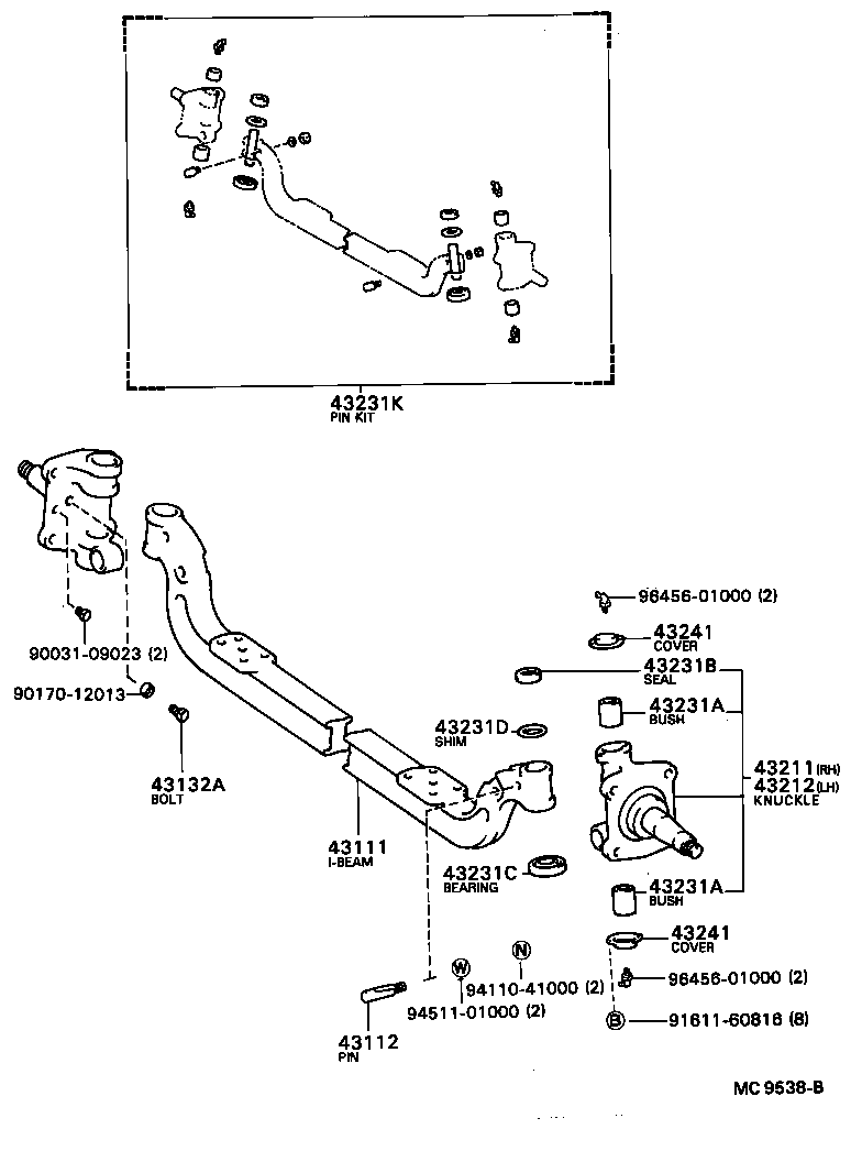 04431-36050 PIN KIT, STEERING KNUCKLE KING product image