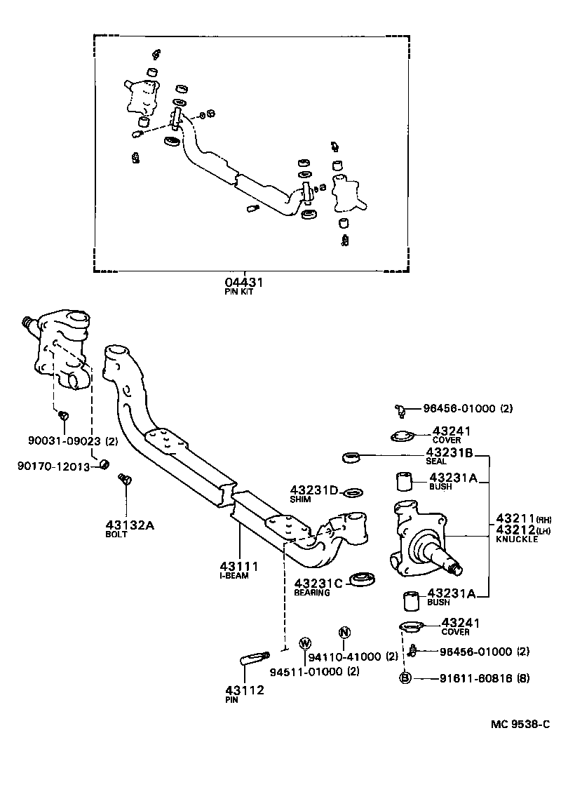 43111-36080 I BEAM, FRONT AXLE product image