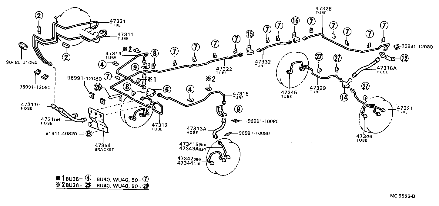 47315-36160 TUBE, FRONT BRAKE, NO.5 product image