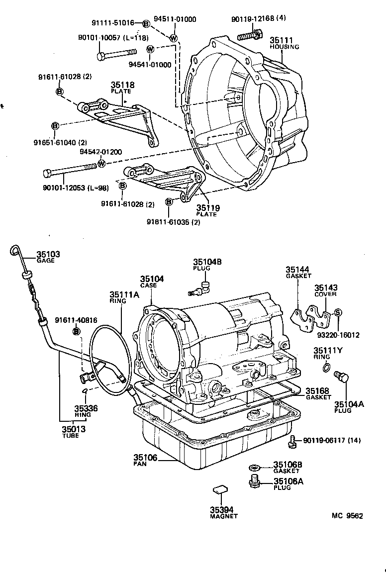 35013-22140 TUBE SUB-ASSY, TRANSMISSION OIL FILLER product image