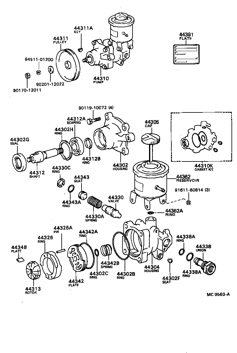 44304-14010 HOUSING SUB-ASSY, VANE PUMP, REAR product image