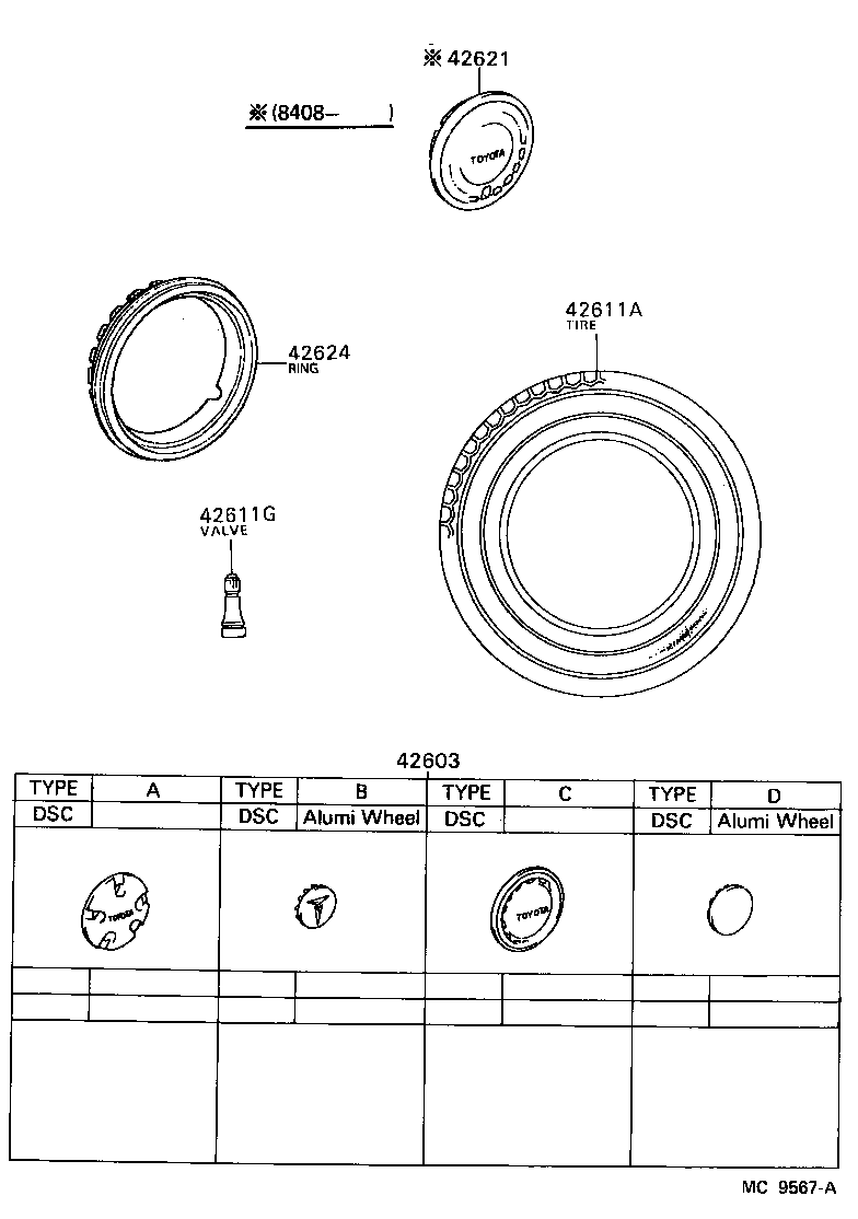 Toyota 42603-32030 ORNAMENT SUB-ASSY, WHEEL HUB