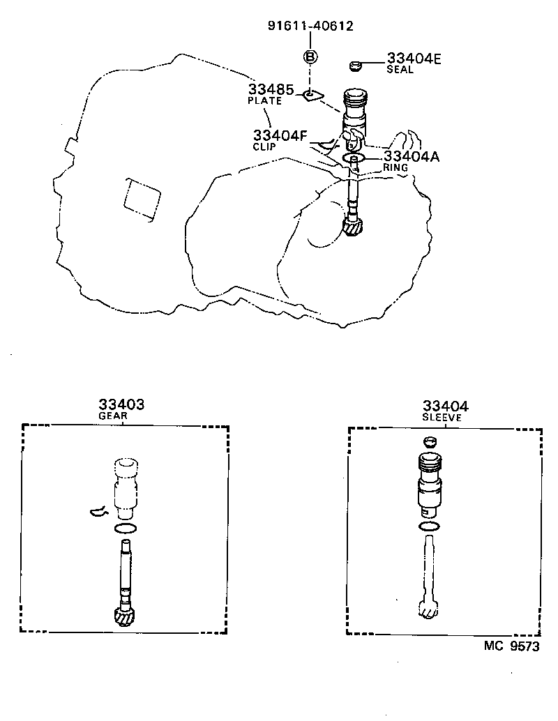 33403-19285 GEAR SUB-ASSY, SPEEDOMETER DRIVEN (MTM) product image