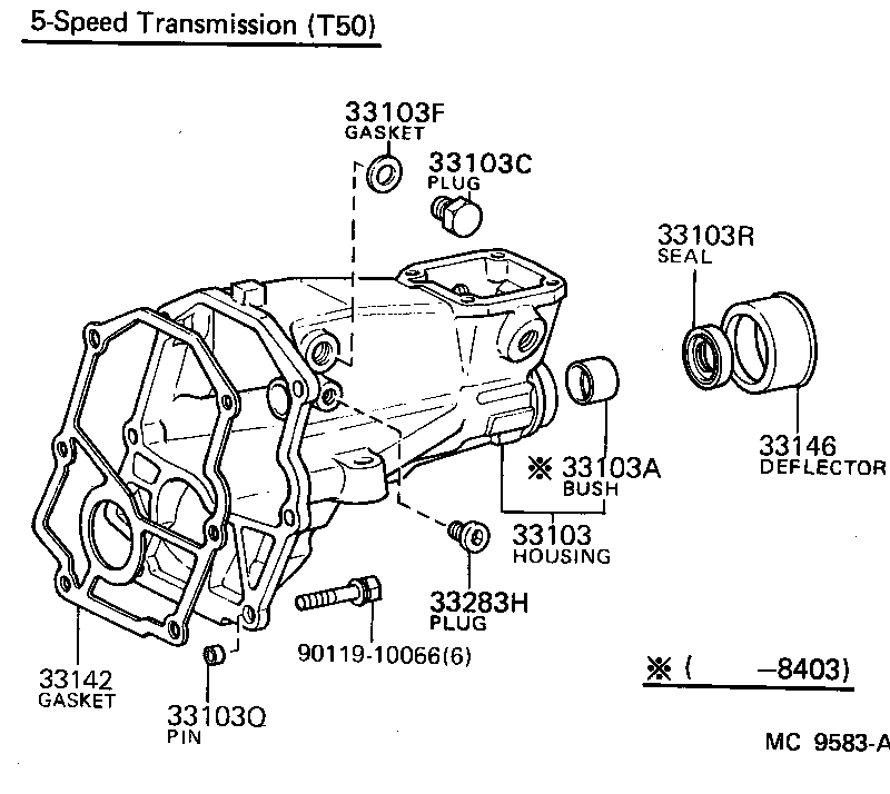 Toyota 33103-14040 HOUSING SUB-ASSY, EXTENSION(MTM)