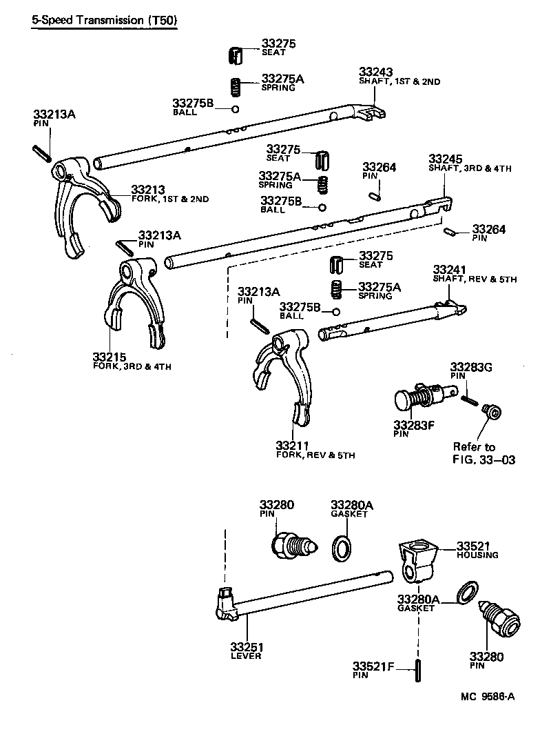 Toyota 33251-14010 LEVER, SHIFT & SELECT