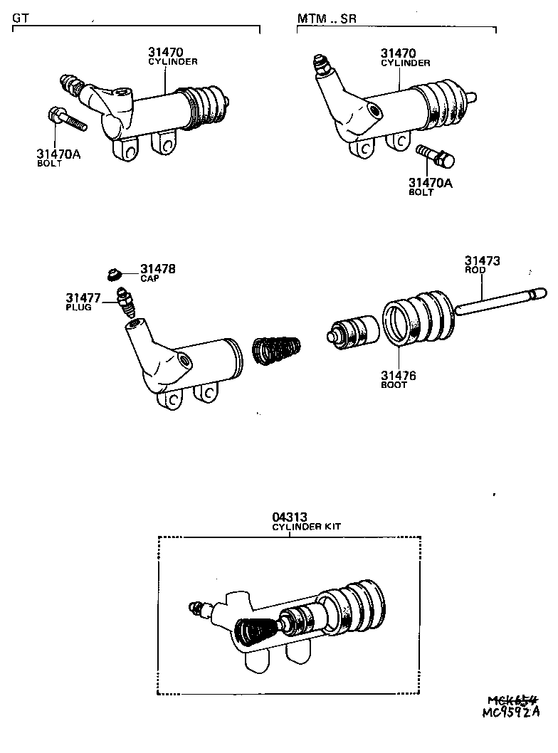 31470-12030 CYLINDER ASSY, CLUTCH RELEASE product image