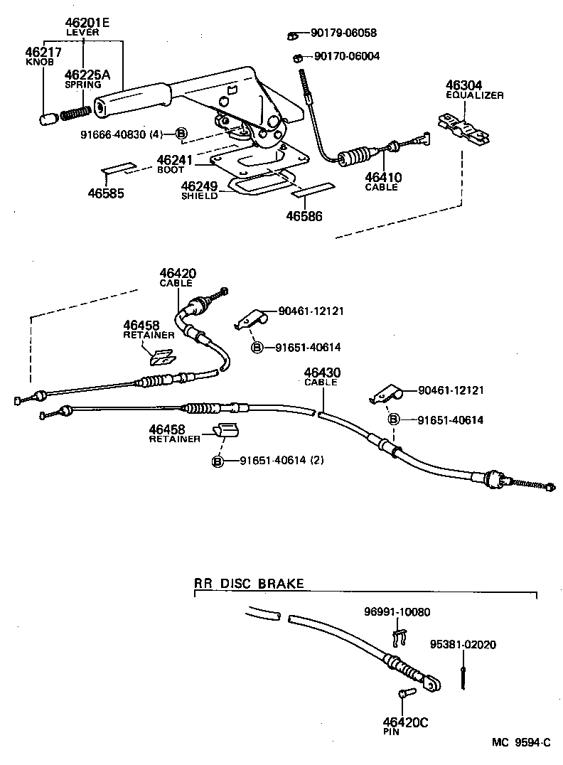 46430-12160 CABLE ASSY, PARKING BRAKE, NO.3 product image
