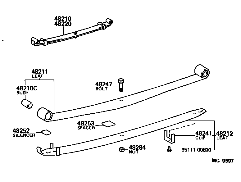 48247-26250 BOLT, REAR SPRING, CENTER product image