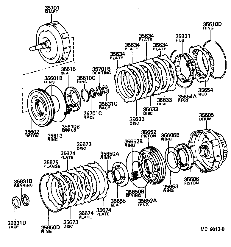 Toyota 35631-30050 HUB, CLUTCH(FOR MULTIPLE DISC CLUTCH)