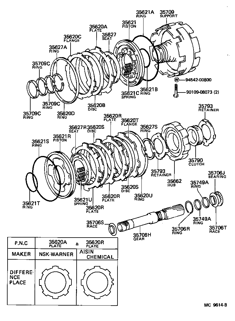 Toyota 35677-30100 DISC, CLUTCH (FOR BRAKE)
