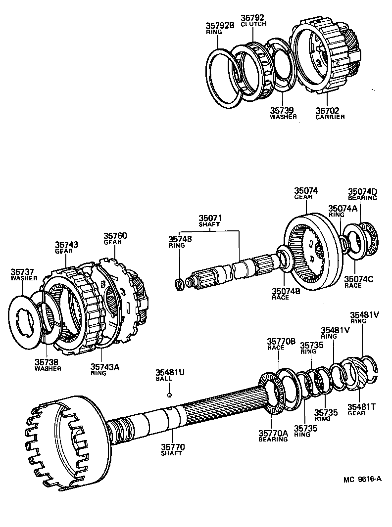 Toyota 35770-14010 SHAFT ASSY, OUTPUT