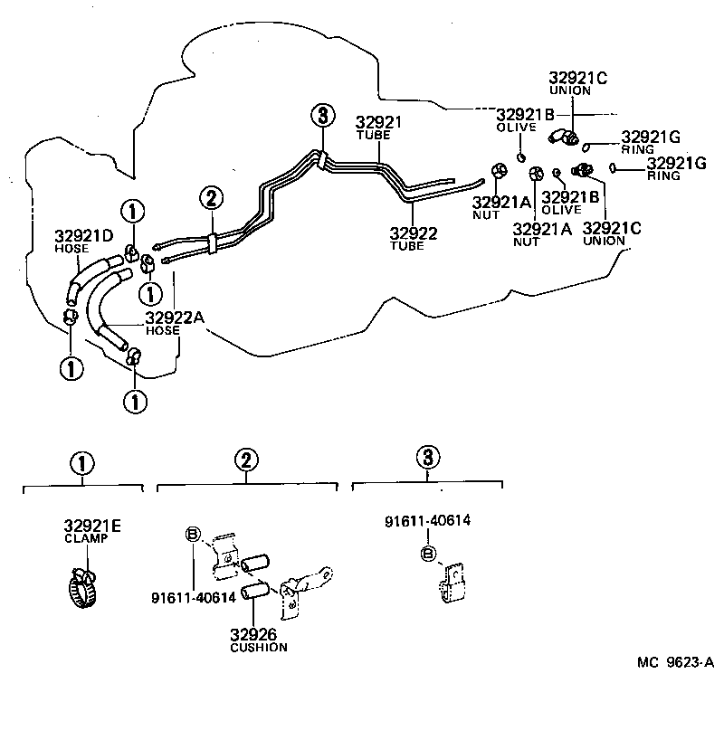 Toyota 32941-12080 HOSE(FOR OIL COOLER INLET)