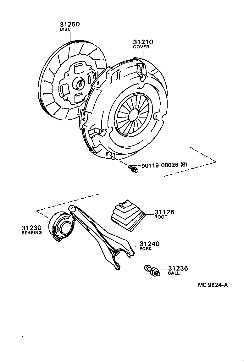Toyota 31210-20190 COVER ASSY, CLUTCH