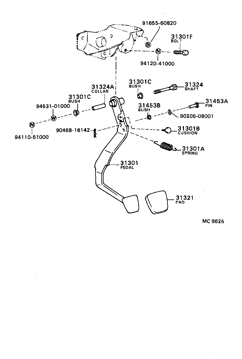 31301-12220 PEDAL SUB-ASSY, CLUTCH product image