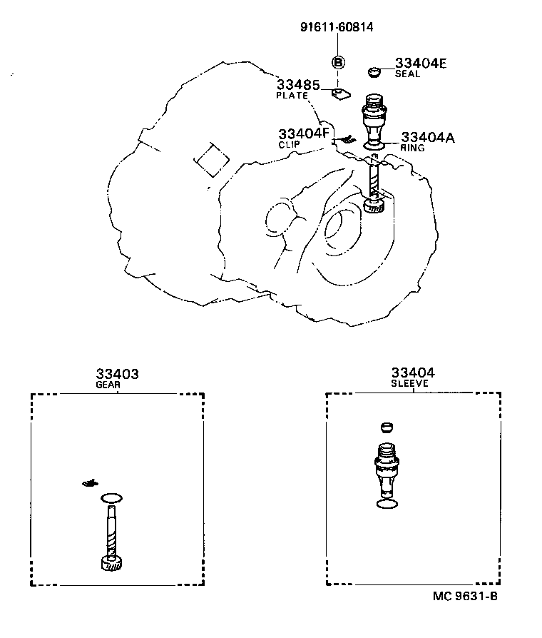 33403-29215 GEAR SUB-ASSY, SPEEDOMETER DRIVEN (MTM) product image