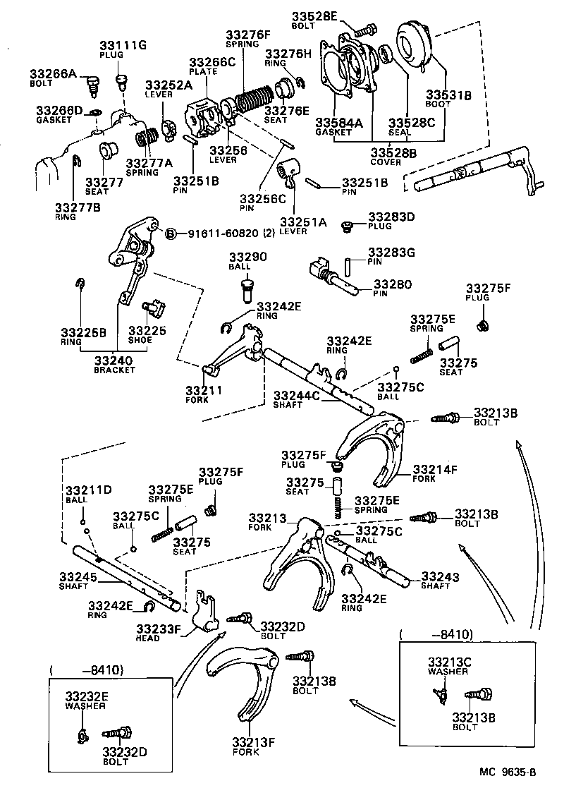 Toyota 33243-12091 SHAFT, 3RD & 4TH SHIFT FORK