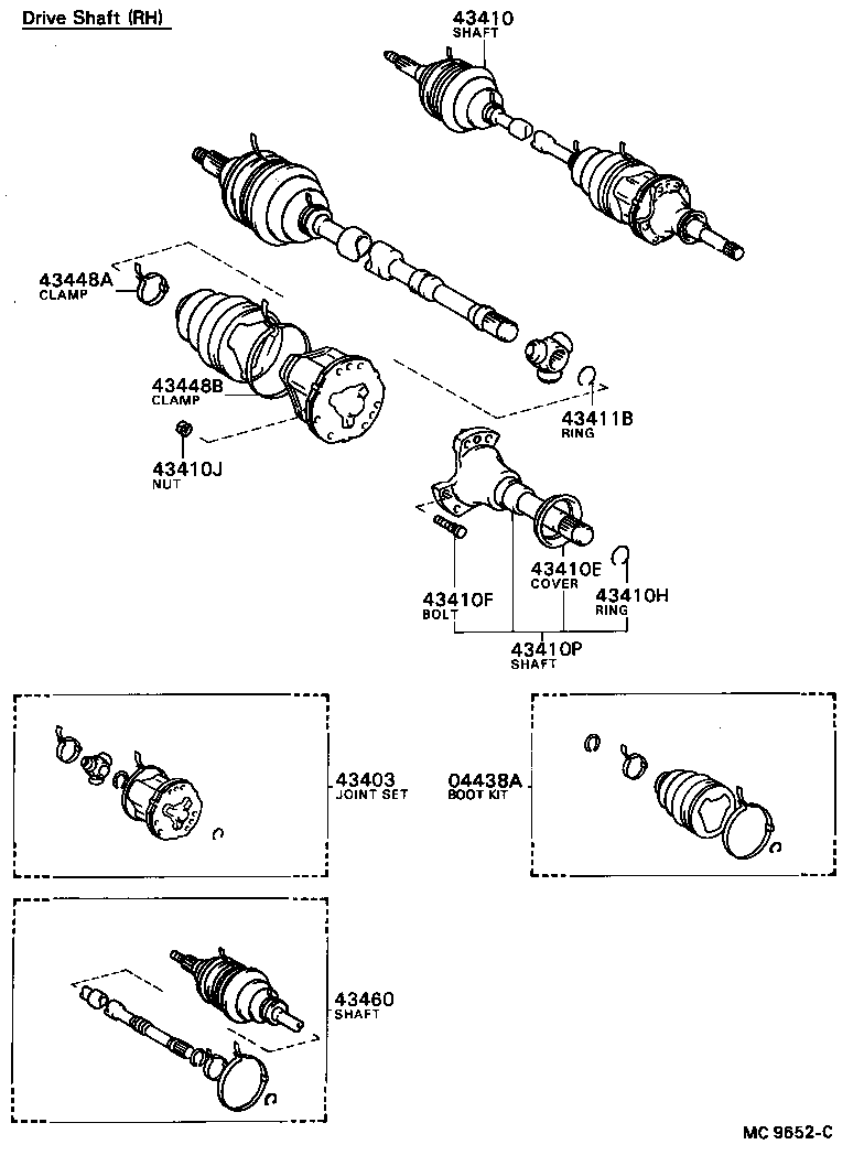 Toyota 04438-12030 BOOT KIT, FRONT DRIVE SHAFT