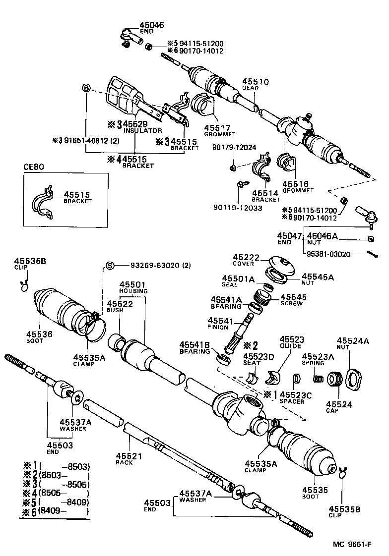 Toyota 45046-29135 END SUB-ASSY, TIE ROD, RH