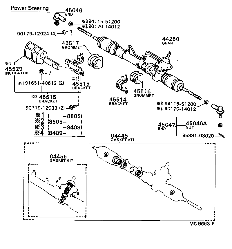 44203-12090 HOUSING, POWER STEERING RACK product image