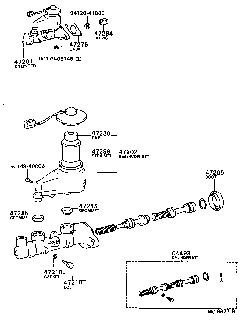 47201-20360 CYLINDER SUB-ASSY, BRAKE MASTER product image