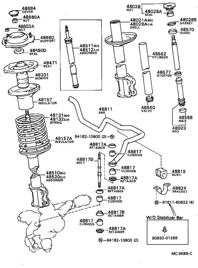 Toyota 90179-08054 NUT(FOR FRONT SUSPENSION SUPPORT)