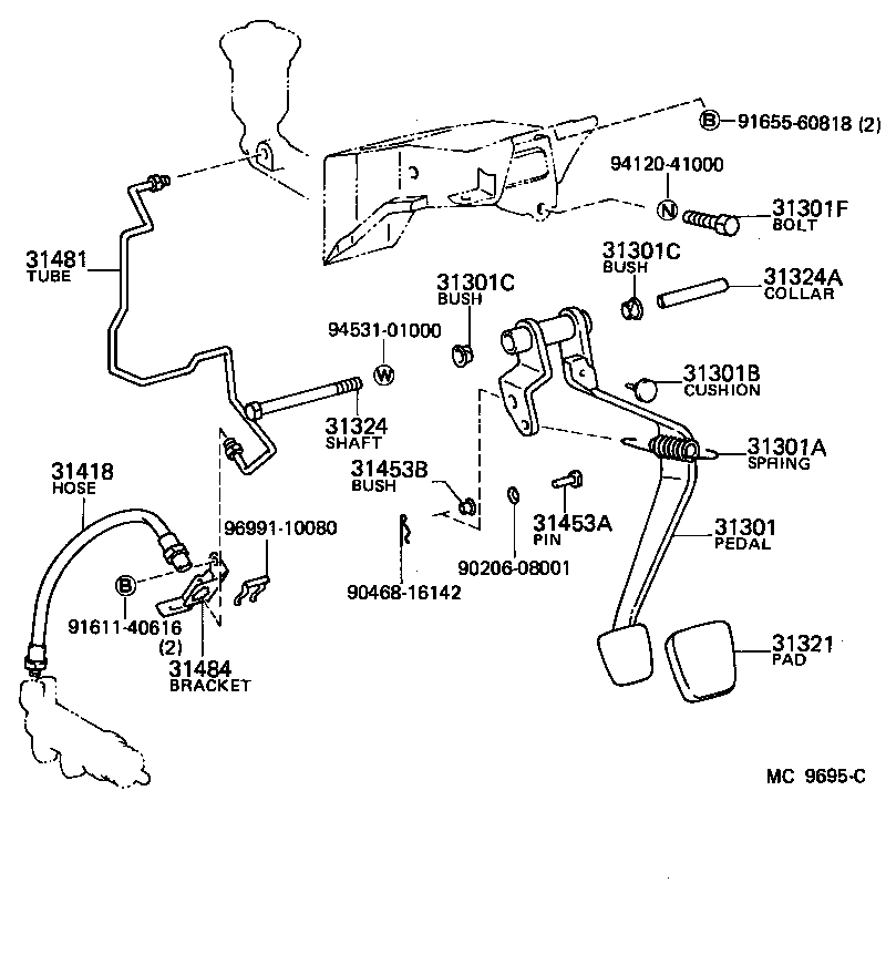 31301-12230 PEDAL SUB-ASSY, CLUTCH product image