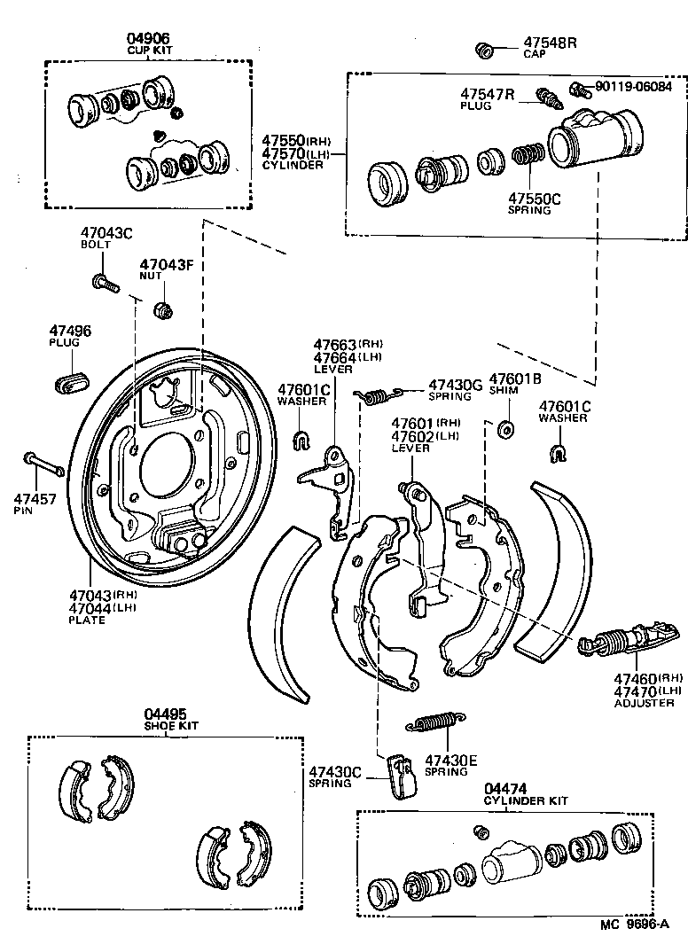 04497-14010 SHOE KIT, REAR BRAKE product image