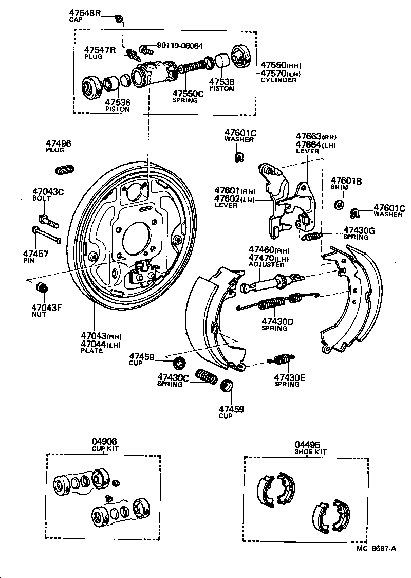 04497-14010 SHOE KIT, REAR BRAKE product image