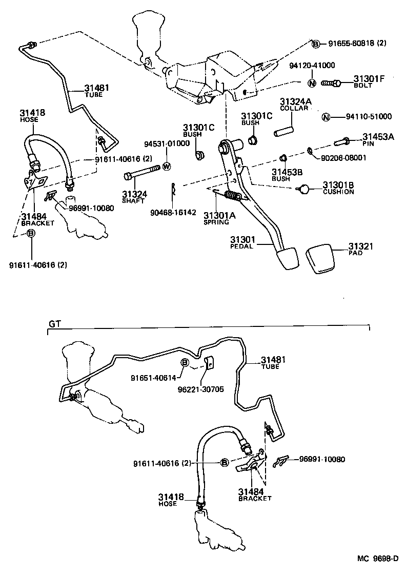 31301-12240 PEDAL SUB-ASSY, CLUTCH product image