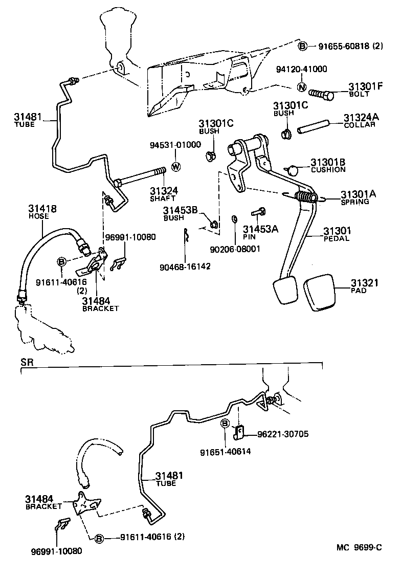 31301-12240 PEDAL SUB-ASSY, CLUTCH product image