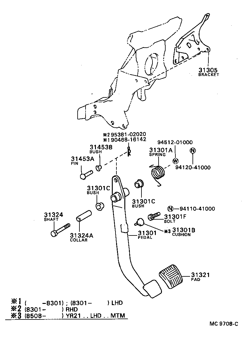 31301-28090 PEDAL SUB-ASSY, CLUTCH product image