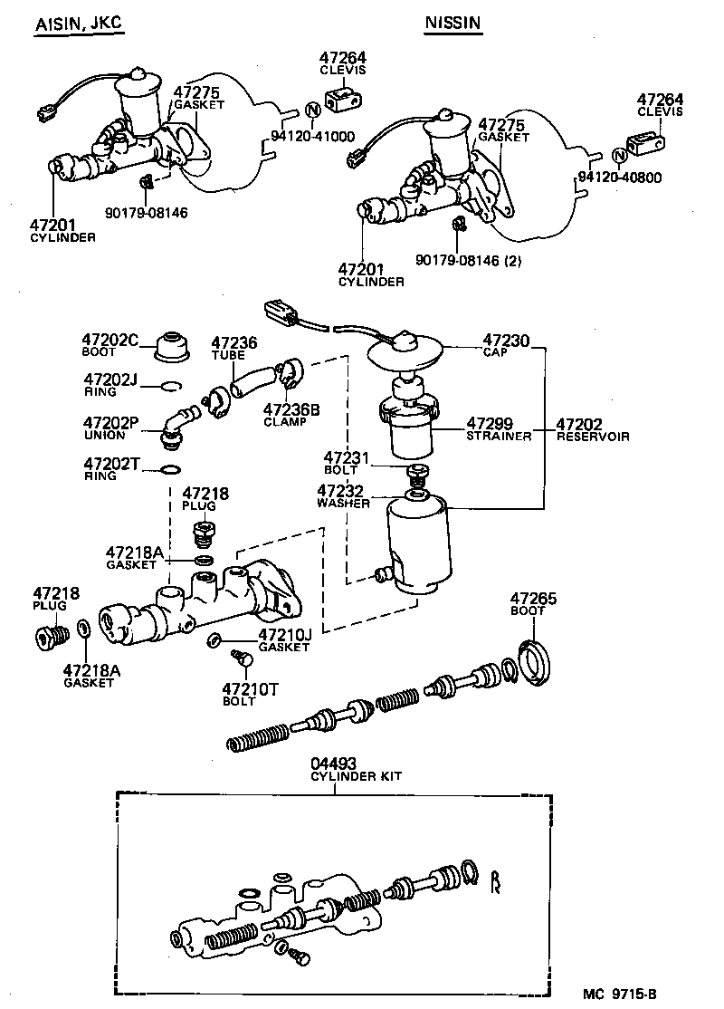 47264-12050 CLEVIS, MASTER CYLINDER PUSH ROD product image