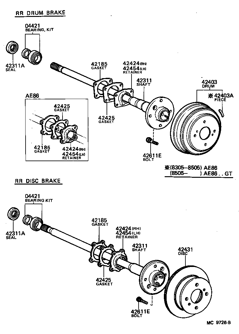 42311-14091 SHAFT, REAR AXLE product image